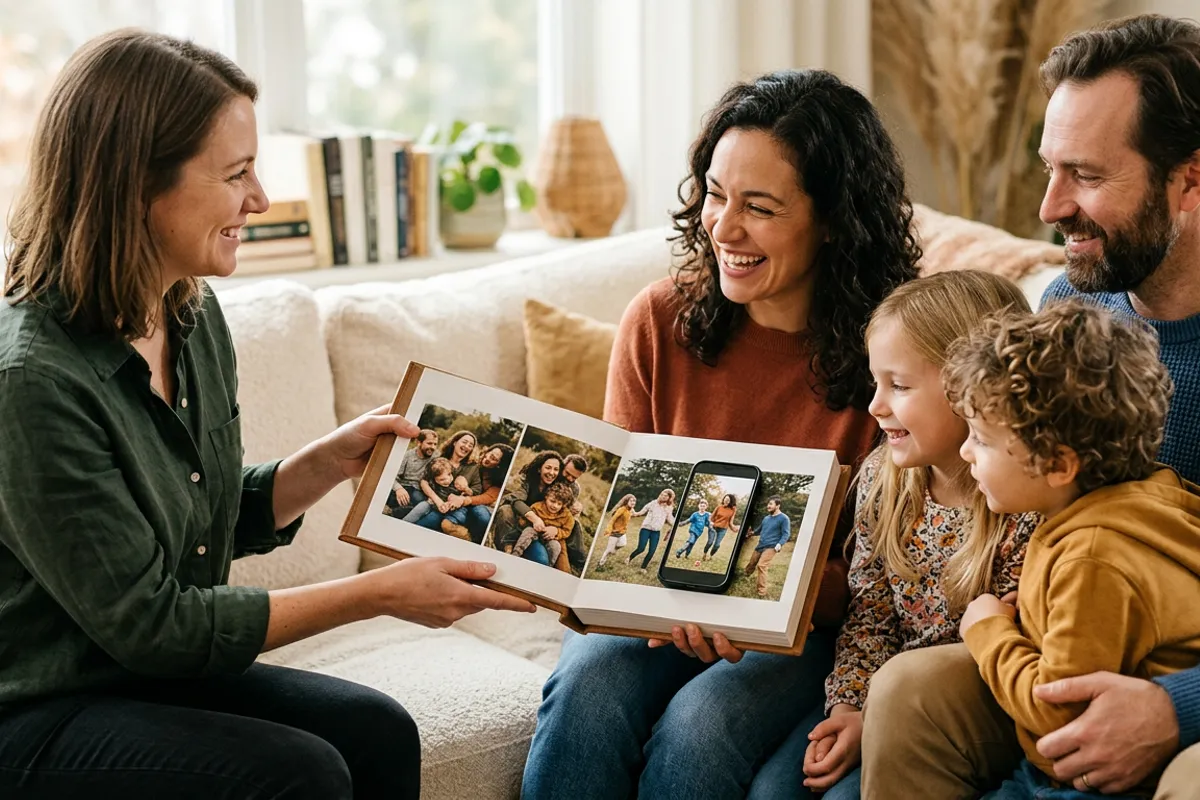 Stories AR dashboard showing a finished AR photo album with its QR code ready to print